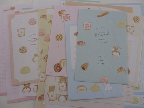 Cute Kawaii Crux Bread Breakfast Dog Fuwa Yummy Letter Sets - Stationery Writing Paper Envelope Penpal