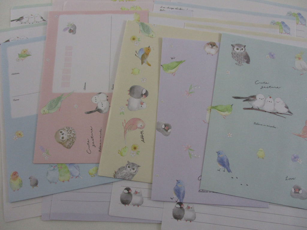 Cute Kawaii Crux Bird Cute Gesture Letter Sets - Stationery Writing Paper Envelope Penpal