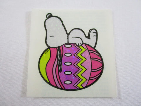Sandylion Snoopy Easter Egg Glitter Sticker Sheet / Module - Vintage & Collectible - A - Scrapbooking