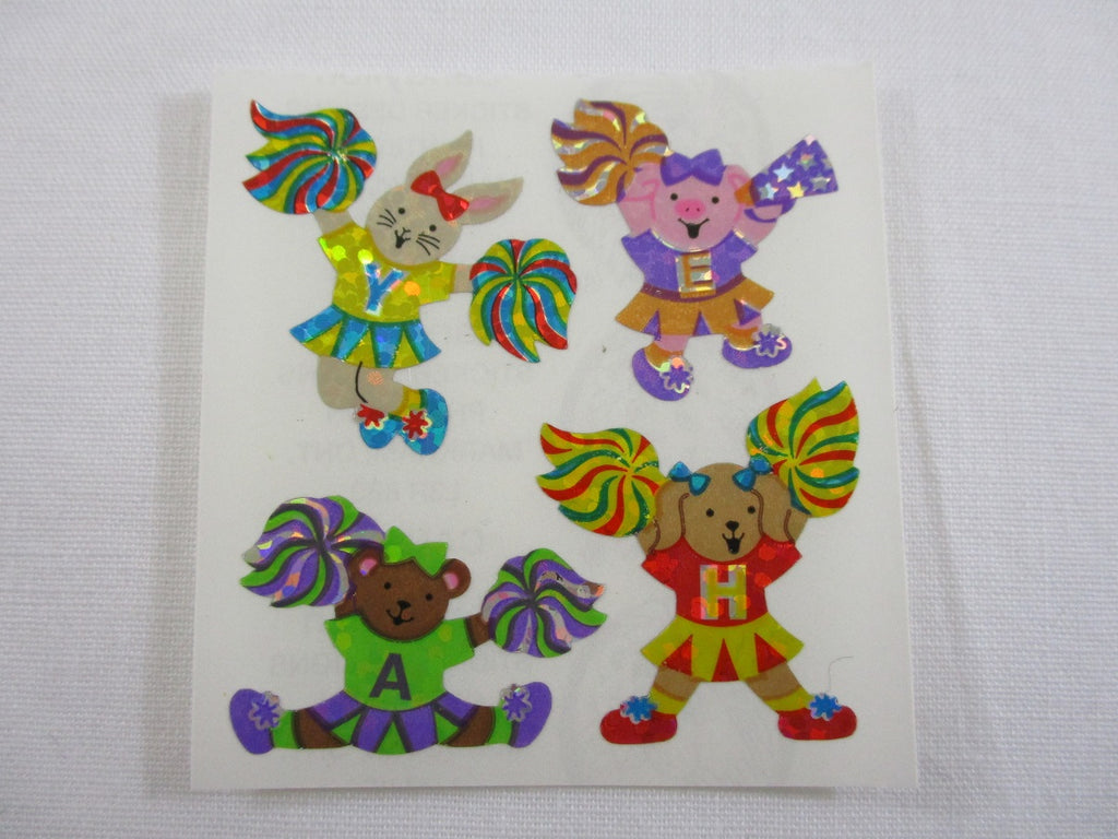 Sandylion Cheerleaders Glitter Sticker Sheet / Module - Vintage & Collectible