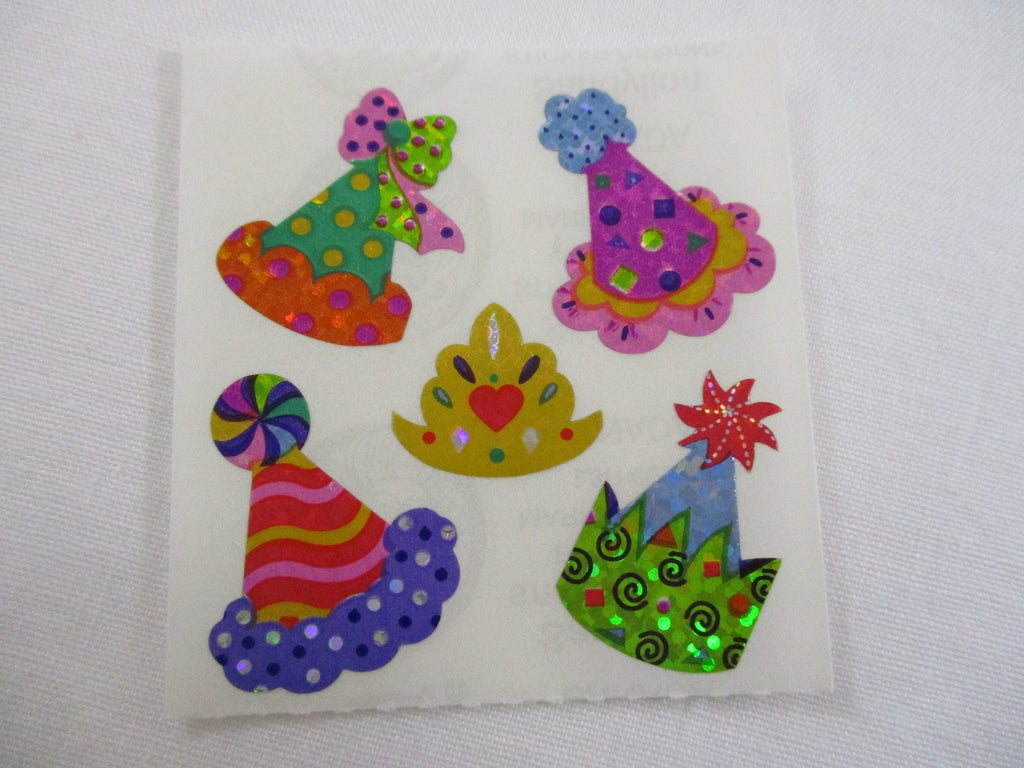 Sandylion Party Hat Glitter Sticker Sheet / Module - Vintage & Collectible