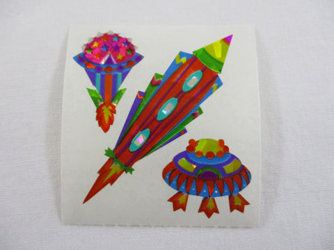 Sandylion UFO Space Shuttle Prismatic Sticker Sheet / Module - Vintage & Collectible