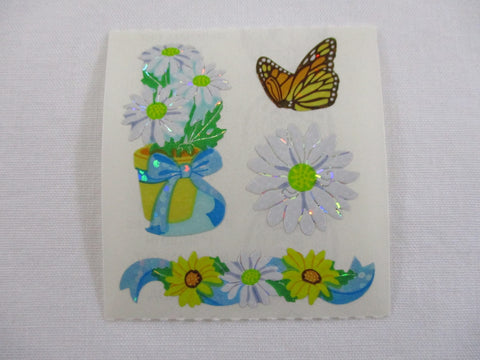 Sandylion Flowers Glitter Sticker Sheet / Module - Vintage & Collectible