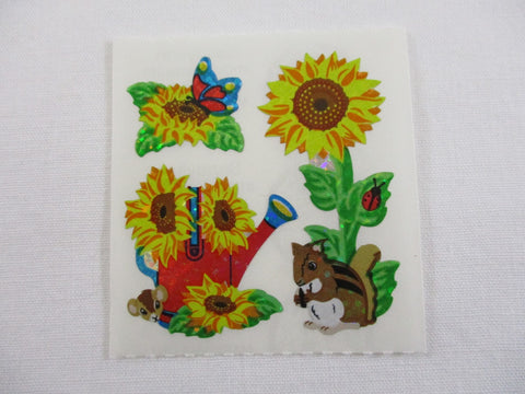 Sandylion Flower Sunflower Glitter Sticker Sheet / Module - Vintage & Collectible