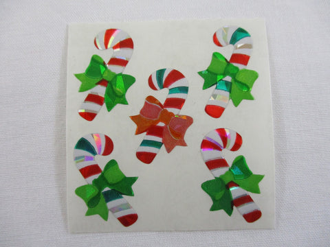 Sandylion Christmas Candy Cane Prismatic Sticker Sheet / Module - Vintage & Collectible
