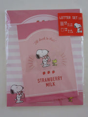 Cute Kawaii Snoopy Strawberry Letter Set Pack - Stationery Writing Paper Penpal Collectible