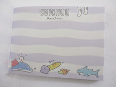 Cute Kawaii  Q-Lia Shark and Whale Mini Notepad / Memo Pad - Stationery Designer Paper Collection