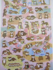 Cute Kawaii Kamio Otter Sticker Sheet - with Gold Accents - for Journal Planner Craft Agenda Organizer Scrapbook