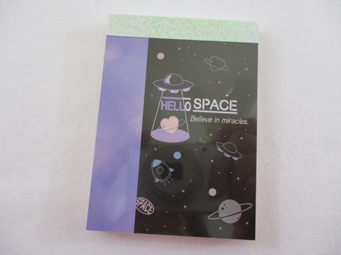 Cute Kawaii Crux Hello Space Heart Night Mini Notepad / Memo Pad - Stationery Designer Paper Collection