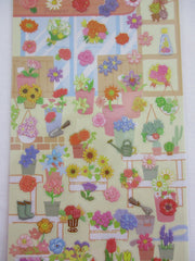 Cute Kawaii Kamio Flower Garden Sticker Sheet - with Gold Accents - for Journal Planner Craft Agenda Organizer Scrapbook