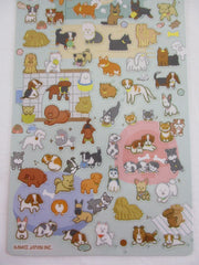 Cute Kawaii Kamio Dog Puppies Sticker Sheet - with Gold Accents - for Journal Planner Craft Agenda Organizer Scrapbook Schedule Gift