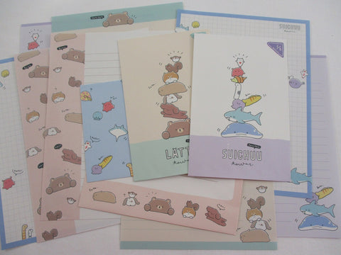 Cute Kawaii Q-Lia Fish Shark Ocean Sea Letter Sets - Stationery Writing Paper Envelope Penpal