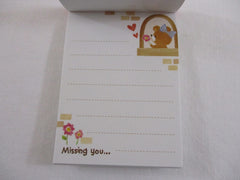Cute Kawaii Mind Wave Tiny Story Bear Mini Notepad / Memo Pad - Stationery Design Writing Collection