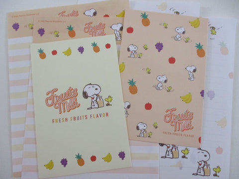 Cute Kawaii Peanuts Snoopy Letter Sets Stationery Paper - Fruits