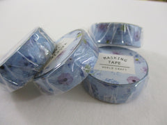 Cute Kawaii World Craft Washi / Masking Deco Tape - Flowers Blue - for Scrapbooking Journal Planner Craft