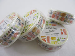 Cute Kawaii World Craft Washi / Masking Deco Tape - Fine Dining Cheese Wine - for Scrapbooking Journal Planner Craft