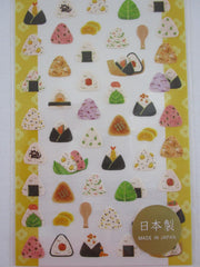 Cute Kawaii MW Collection Sticker Sheet - Onigiri Rice Ball Sushi - for Journal Planner Craft - Washi Textured Paper