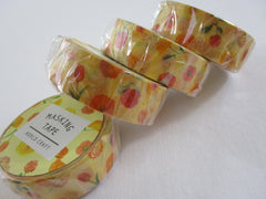 Cute Kawaii World Craft Washi / Masking Deco Tape - Flowers Yellow - for Scrapbooking Journal Planner Craft