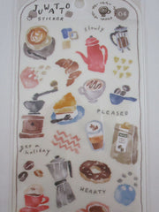 Cute Kawaii MW Juwatto Watercolor Series - Cafe Coffee Sticker Sheet - for Journal Planner Craft