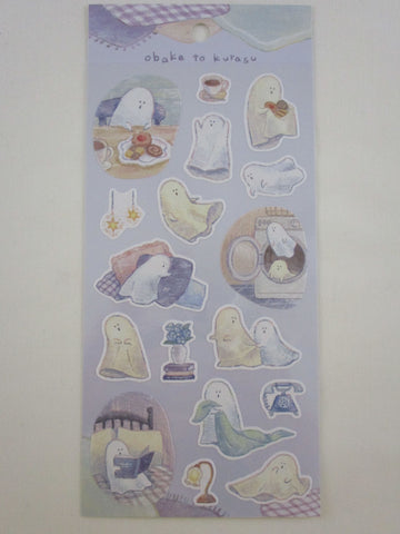 Cute Kawaii MW Kuyasu Comfort Series - Ghost Night Read - Sticker Sheet - for Journal Planner Craft