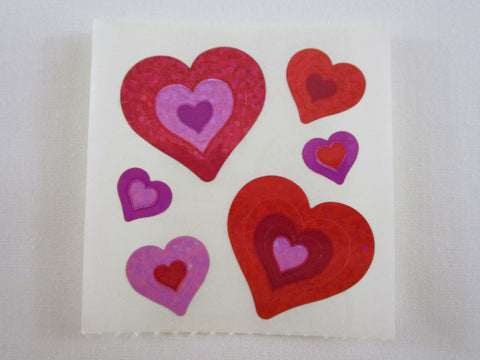 Sandylion Hearts Valentine Glitter Sticker Sheet / Module - Vintage & Collectible