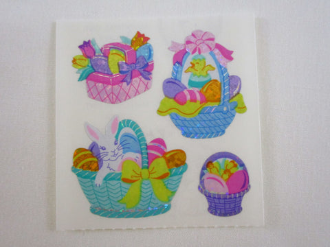 Sandylion Easter Basket Egg Bunny Glitter Sticker Sheet / Module - Vintage & Collectible