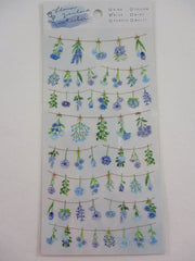 Cute Kawaii Mind Wave Flower Garland Beautiful Blue Sticker Sheet - for Journal Planner Craft Organizer Calendar