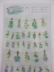 Cute Kawaii Mind Wave Flower Garland Beautiful Mint Green Sticker Sheet - for Journal Planner Craft Organizer Calendar