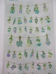 Cute Kawaii Mind Wave Flower Garland Beautiful Mint Green Sticker Sheet - for Journal Planner Craft Organizer Calendar