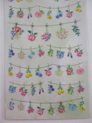 Cute Kawaii Mind Wave Flower Garland Beautiful Multi Color Sticker Sheet - for Journal Planner Craft Organizer Calendar