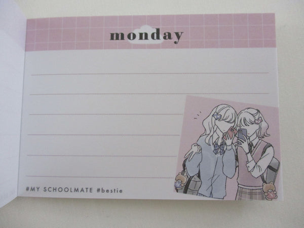 Cute Kawaii Kamio School Girls Monday bear Mini Notepad / Memo Pad - S ...