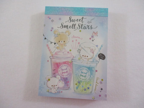 Cute Kawaii Q-Lia Sweet Stars Bear Drinks Mini Notepad / Memo Pad - Stationery Designer Writing Paper Collection