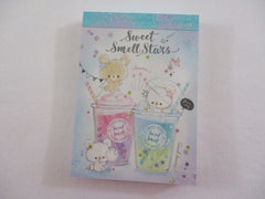 Cute Kawaii Q-Lia Sweet Stars Bear Drinks Mini Notepad / Memo Pad - Stationery Designer Writing Paper Collection