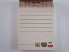 Cute Kawaii Crux Fuwa Happy Love Cherry Bear Mini Notepad / Memo Pad - Stationery Designer Paper Collection