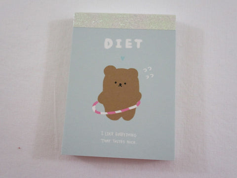 Cute Kawaii Q-Lia Diet Bear Mini Notepad / Memo Pad - Stationery Designer Paper Collection