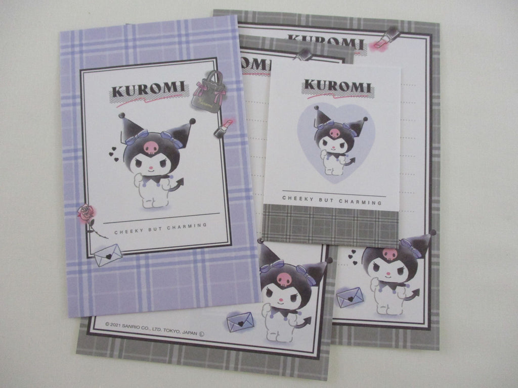 Cute Kawaii Sanrio Kuromi Mini Letter Sets B - Small Writing Note Envelope Set Stationery