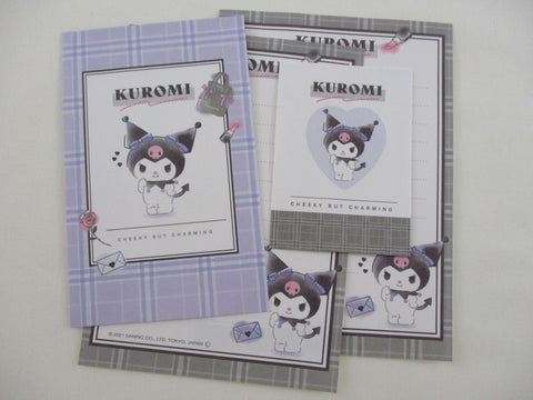 Cute Kawaii Sanrio Kuromi Mini Letter Sets - Small Writing Note Envelope Set Stationery
