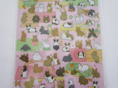 Cute Kawaii Kamio Rabbit Bunny Sticker Sheet - with Gold Accents - for Journal Planner Craft Agenda Organizer Scrapbook