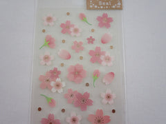 Cute Kawaii Clothes-pin Beautiful Sakura Cherry Blossom Flowers Sticker Sheet - for Journal Planner Craft Organizer Calendar