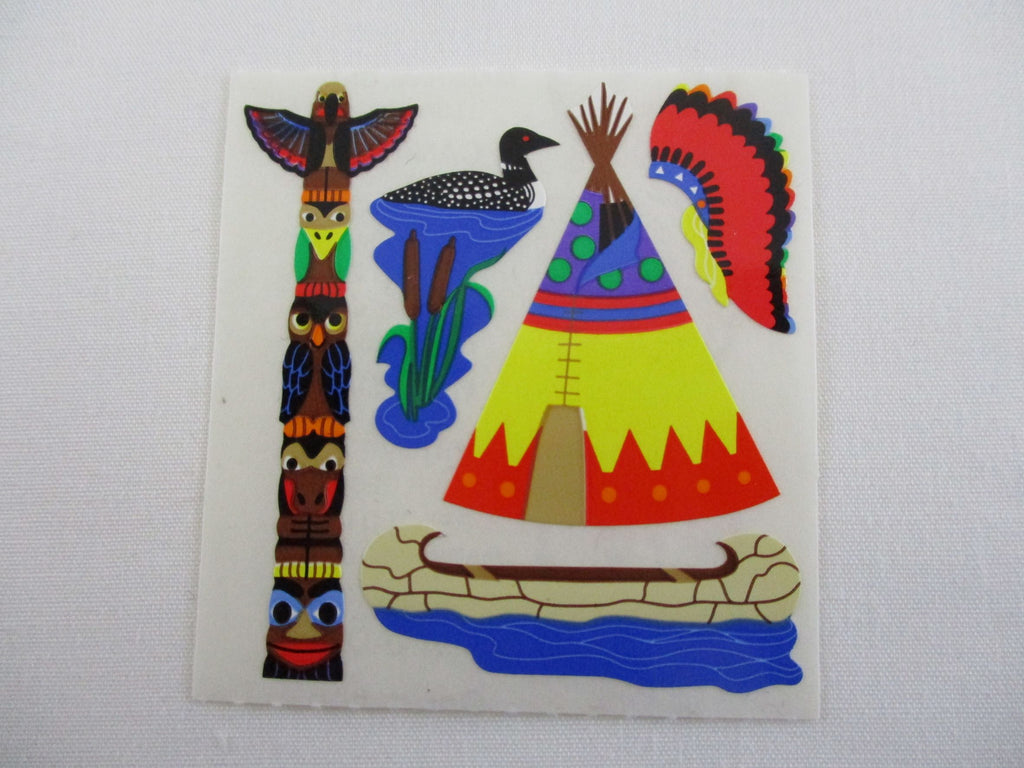 Sandylion American Indian Sticker Sheet / Module - Vintage & Collectible