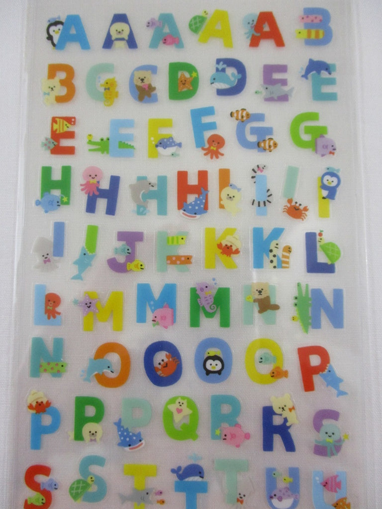 Cute Kawaii Mind Wave Alphabet Sea Ocean Animals Sticker Sheet - for  Journal Planner Craft