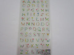 Cute Kawaii Mind Wave Alphabet Flowers Green Nature Sticker Sheet - for Journal Planner Craft