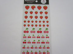 Cute Kawaii MW BonBon Series - Cherries Strawberry Sticker Sheet - for Journal Planner Craft