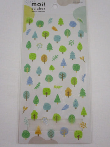 Cute Kawaii Mind Wave moi Series - Green Forest Tree Sticker Sheet - for Journal Planner Craft Organizer Calendar