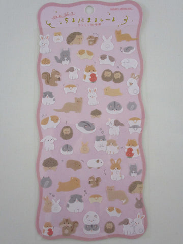 Cute Kawaii Kamio Sticker Sheet - Bunny Hamster Hedgehog Rabbit - for Journal Planner Craft Agenda Organizer Scrapbook