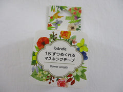 Cute Kawaii Bande Roll of 200 Stickers - Washi Tape Paper - Flowers Bouquet Garden - for Scrapbooking Journal Planner Craft