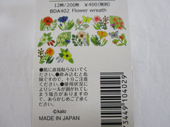 Cute Kawaii Bande Roll of 200 Stickers - Washi Tape Paper - Flowers Bouquet Garden - for Scrapbooking Journal Planner Craft