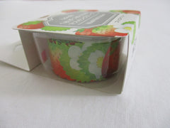 Cute Kawaii Bande Roll of 200 Stickers - Washi Tape Paper - Strawberry Fresh Fruit - for Scrapbooking Journal Planner Craft