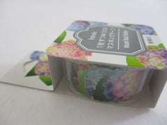 Cute Kawaii Bande Roll of 200 Stickers - Washi Tape Paper - Flowers Bouquet Garden Hydrangea- for Scrapbooking Journal Planner Craft