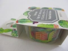 Cute Kawaii Bande Roll of 180 Stickers - Washi Tape Paper - Cactus Green Nature - for Scrapbooking Journal Planner Craft